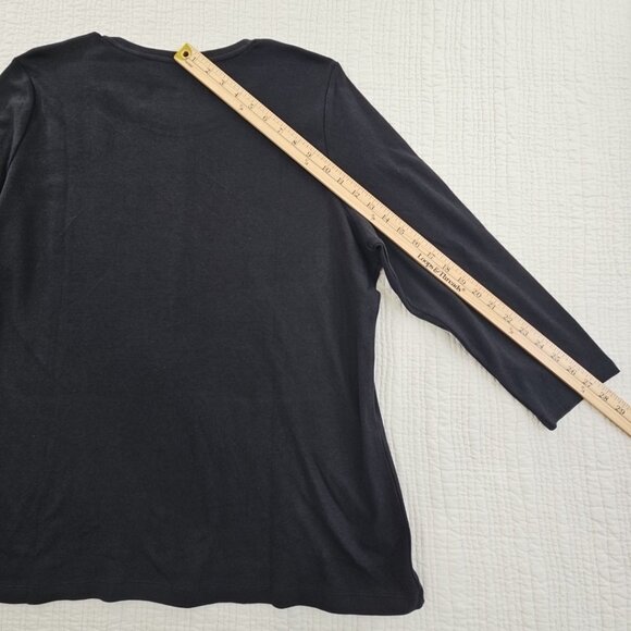 Kim Rogers Perfectly Soft Tee NEW Women's XXL Deep Black 3/4 Length Sleeve NWT - Picture 11 of 13